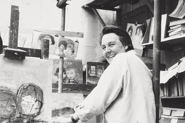 Joan Eardley in her Townhead Studio, by Oscar Marzaroli