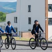 Pupils using the active travel hub at Bannockburn High School in Stirling which is awaiting funding to continue. Picture: Forth Environment Link