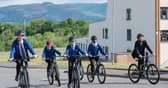 Pupils using the active travel hub at Bannockburn High School in Stirling which is awaiting funding to continue. Picture: Forth Environment Link