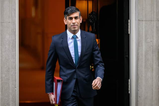 Prime Minister Rishi Sunak leaves Downing Street ahead of the weekly PMQs session in the House of Commons. Picture: Leon Neal/Getty Images