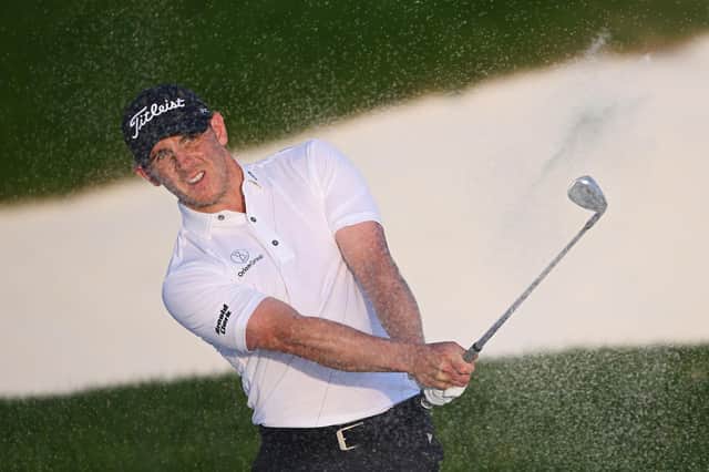 Grant Forrest plays a shot from a bunker during last week's Bahrain Championship presented by Bapco Energies at Royal Golf Club in Bahrain. Picture: Ross Kinnaird/Getty Images.