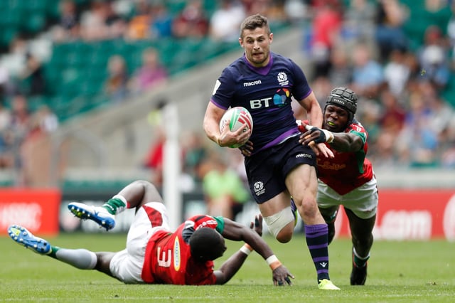 Robbie Fergusson in action for the Scotland sevens team against Kenya at Twickenham. Picture: Luke Walker/Getty Images