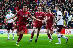 Mattie Pollock had a standout performance in the 3-0 win over Hearts. (Photo by Paul Byars / SNS Group)