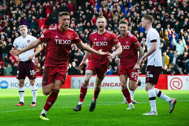 Mattie Pollock had a standout performance in the 3-0 win over Hearts. (Photo by Paul Byars / SNS Group)