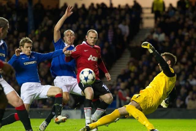 Wayne Rooney is thwarted by Allan McGregor during a Champions League match between Rangers and Manchester United at Ibrox in 2010. Could the clubs' next meeting be in the European Super League? (Photo by Craig Williamson/SNS Group).