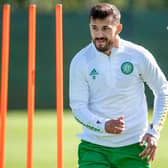 Albian Ajeti during a Celtic training session at Lennoxtown. (Photo by Rob Casey / SNS Group)