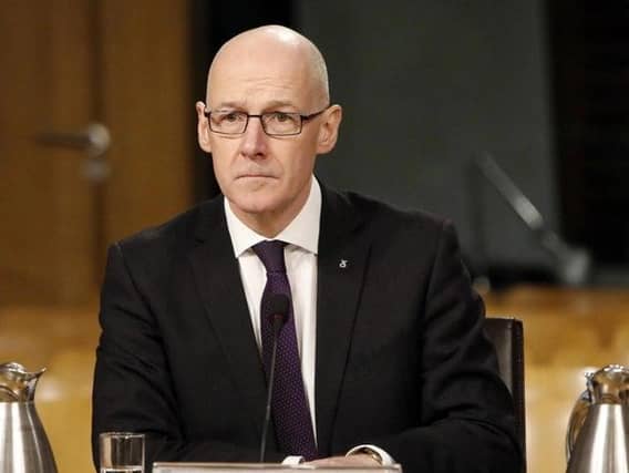 John Swinney gave the update on today's figures offering his 'deepest condolences' to those who have lost loved ones as a result of the virus.