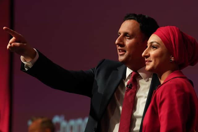Anas Sarwar and his wife Furheen at the Scottish Labour Party conference. Image: Andrew Milligan/Press Association.