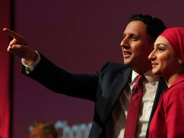 Anas Sarwar and his wife Furheen at the Scottish Labour Party conference. Image: Andrew Milligan/Press Association.