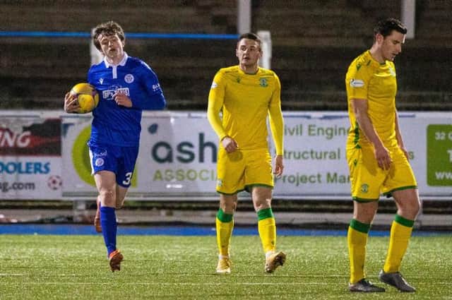 James Maxwell pulled a goal back during a Scottish Cup Third Round tie between Queen of the South and Hibernian at Palmerston on. (Photo by Craig Williamson / SNS Group)
