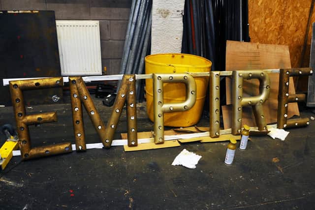 Empire theatre sign being refurbished
