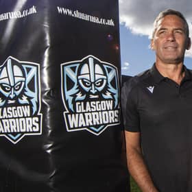 Franco Smith during his unveiling as the new head coach of Glasgow Warriors at Scotstoun Stadium. (Photo by Ross MacDonald / SNS Group)