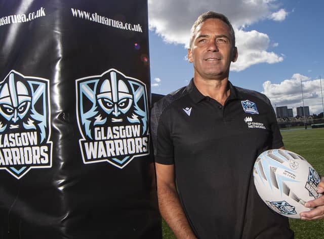 Franco Smith during his unveiling as the new head coach of Glasgow Warriors at Scotstoun Stadium. (Photo by Ross MacDonald / SNS Group)