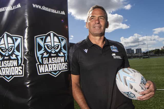 Franco Smith during his unveiling as the new head coach of Glasgow Warriors at Scotstoun Stadium. (Photo by Ross MacDonald / SNS Group)