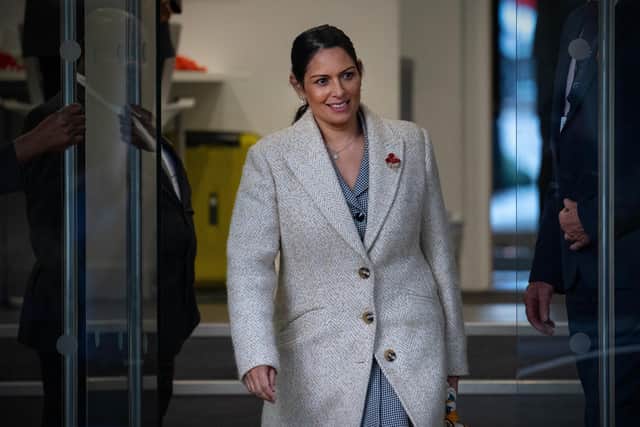 Former home secretary Priti Patel leaves after giving evidence at the Covid-19 inquiry. Picture: Carl Court/Getty Images