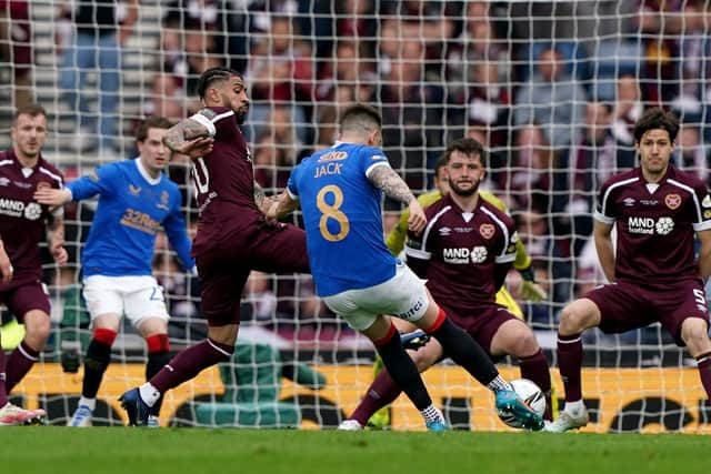 Ryan Jack scores his sides second goal during the Scottish Cup final at Hampden Park, Glasgow. Picture date: Saturday May 21, 2022. PA Photo. See PA story SOCCER Scottish Cup.