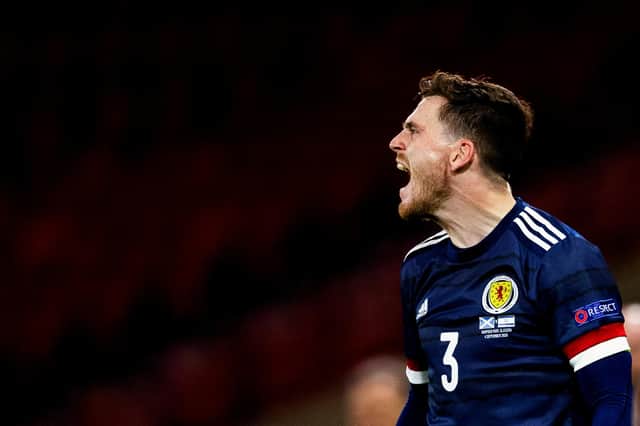 Scotland captain Andy Robertson in action during the UEFA Nations League match against Israel at Hampden on Friday. (Photo by Craig Williamson / SNS Group)