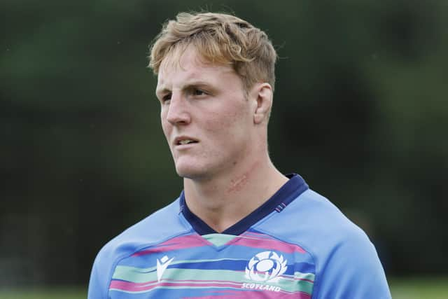 The uncapped lock forward Cameron Henderson during a Scotland training session at the Oriam, in Edinburgh, this week. (Photo by Mark Scates / SNS Group)