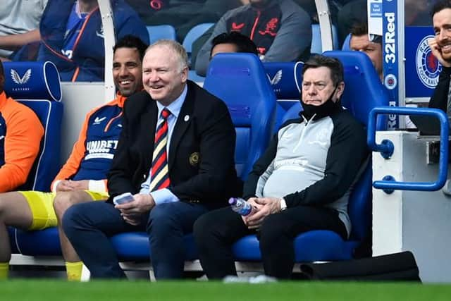 Former Rangers manager Alex McLeish enjoyed his return to the technical area at Ibrox on Saturday as he took charge of a Legends side in the club's 150th anniversary match.  (Photo by Rob Casey / SNS Group)