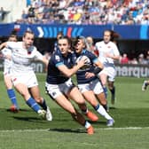 Francesca Mcghee of Scotland in action during the TikTok Women's Six Nations defeat to France in Vannes. Photo by Manuel Blondeau/INPHO/Shutterstock (13872722l)