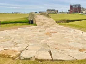 New stonework has been laid on the tee side of the Swilcan Bridge, the area where people stand to take photographs of the iconic hole. Picture: @UKGolfGuy