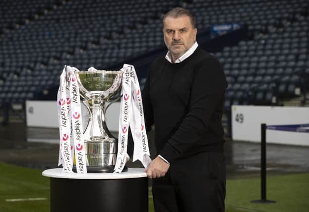 Celtic's Ange Postecoglou believes his team will be best served by being made fully aware of what is at stake at Hampden on Sunday. The promoting Viaplay’s exclusively live coverage of the Viaplay Cup final against Rangers, coverage starting at 2pm on Sunday. Viaplay is available to stream from viaplay.com or via your TV provider on Sky, Virgin TV and Amazon Prime as an add-on subscription. (Photo by Alan Harvey / SNS Group)