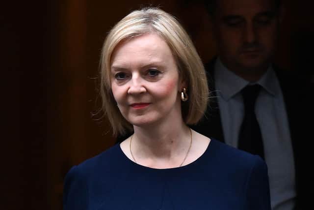 Prime Minister Liz Truss walks out of Number 10 Downing Street. Picture: Daniel Leal/AFP via Getty Images