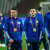 Scotland's John McGinn, Andy Robertson and Declan Gallagher have all spent time outwith the top-flight before progressing to international careers (Photo by Nikola Krstic / SNS Group)