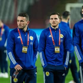 Scotland's John McGinn, Andy Robertson and Declan Gallagher have all spent time outwith the top-flight before progressing to international careers (Photo by Nikola Krstic / SNS Group)