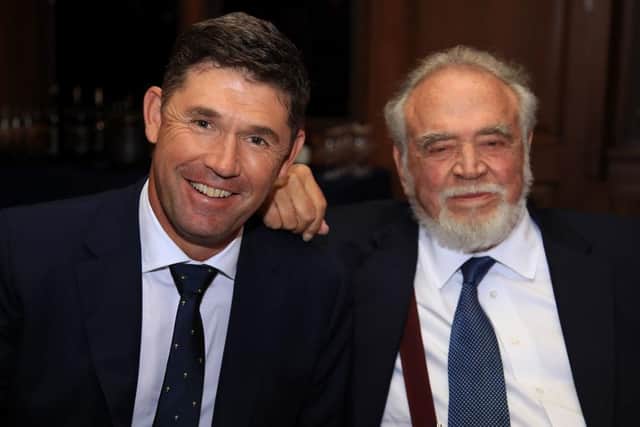 European captain Padraig Harrington is pictured with Herb Kohler during the Ryder Cup Year to Go Media Event at Whistling Straits in 2019. Picture: Andrew Redington/Getty Images.