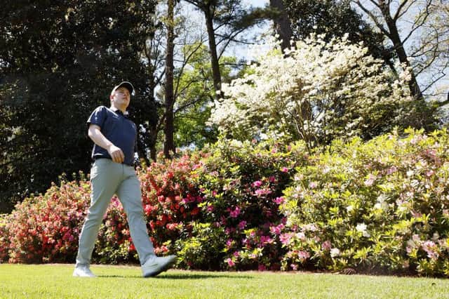 Bob MacIntyre, who is making his debut in the event, walks on the sixth hole during a practice round prior to the Masters at Augusta National Golf Club. Picture: Jared C. Tilton/Getty Images.