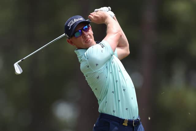 Grant Forrest plays his shot from the 15th tee during the first round of the 124th US Open. Picture: Gregory Shamus/Getty Images.