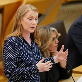 Social Justice Secretary Shirley-Anne Somerville speaks to MSPs on the Scottish Government's response to the Supreme Court ruling on the definition of a woman under equalities law, in the Scottish Parliament at Holyrood. Picture: Jane Barlow/PA Wire