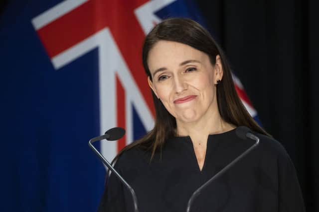 New Zealand Prime Minister Jacinda Ardern during the post-Cabinet press conference at Parliament, in Wellington. Picture: Mark Mitchell/New Zealand Herald via AP