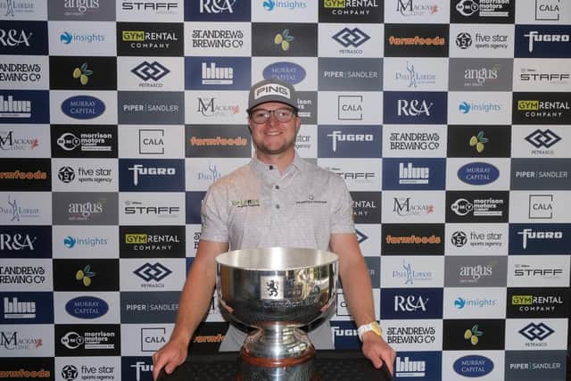 Rhys Thompson pictured after his latest win on the Tartan Pro Tour in the Cardrona Classic presented by Cala Homes. Picture: Tartan Pro Tour.