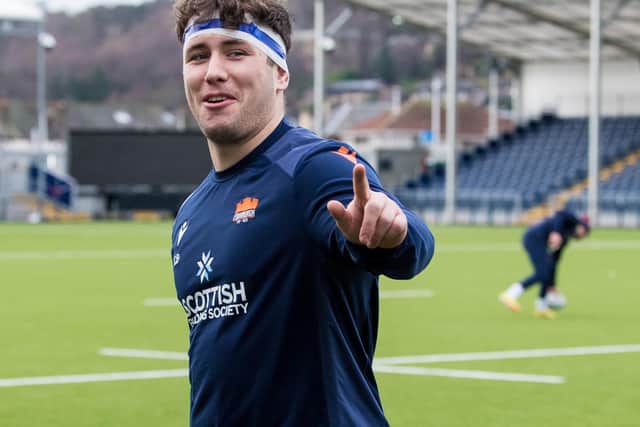Connor Boyle during an Edinburgh Rugby training session at the DAM Health Stadium ahead of Saturday's visit of Zebre. (Photo by Ross Parker / SNS Group)