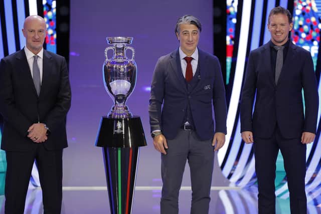 Hungary's head coach Marco Rossi, Switzerland's head coach Murat Yakin and Germany's head coach Julian Nagelsmann, Scotland's Group A opponents.