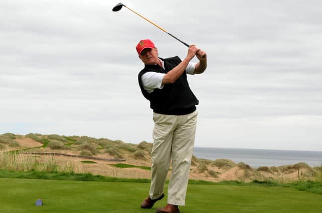 Donald Trump at his golf course on Aberdeen's coast in 2009. (Pic: SWNS)
