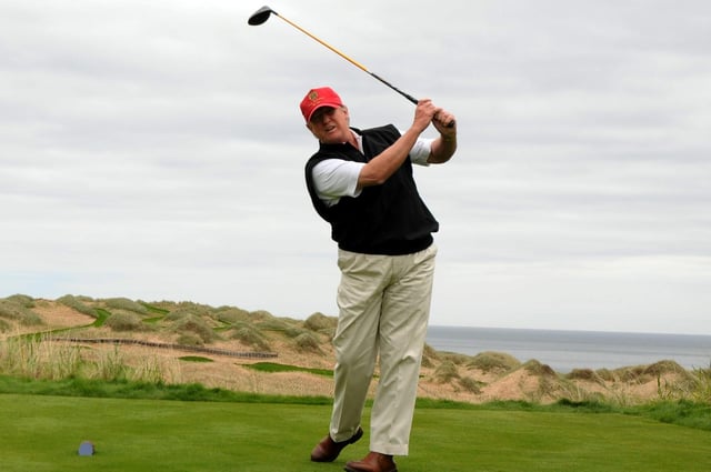 Donald Trump at his golf course on Aberdeen's coast in 2009. (Pic: SWNS)