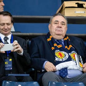Former First Minister Alex Salmond (centre) during Scotland's UEFA Nations League defeat to Poland at Hampden Park. (Photo by Alan Harvey / SNS Group)