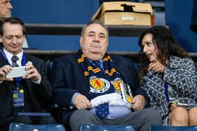 Former First Minister Alex Salmond (centre) during Scotland's UEFA Nations League defeat to Poland at Hampden Park. (Photo by Alan Harvey / SNS Group)