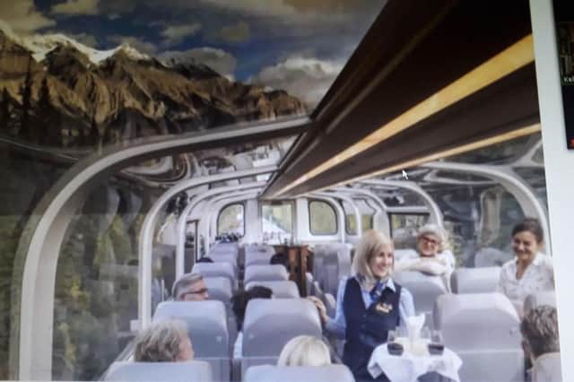 The Rocky Mountaineer is a modern glass-roofed tourist train with quality catering, off-train excursions and all overnight stays in hotels