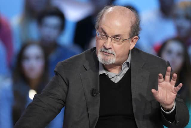 British author Salman Rushdie who was attacked on stage today during an event in New York.