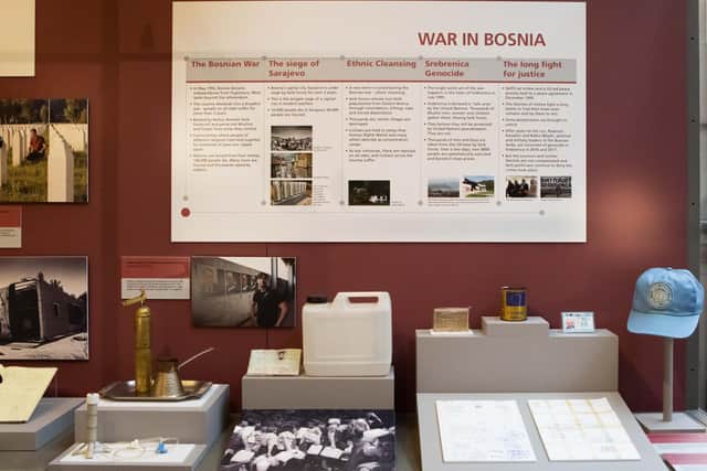 The exhibitions marks 25 years since the Srebenica massacre.