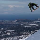 Ex-professional snowboarder Scott McMorris enjoying a jump off the Pentland Hills picture: Will Nangle