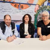 Global Seafood Alliance COO Brian Perkins, rural affairs secretary Mairi Gougeon and Seafood Scotland CEO Donna Fordyce.