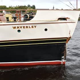 A total of 24 passengers were injured when the paddle steamer hit Brodick pier. Picture: John Devlin