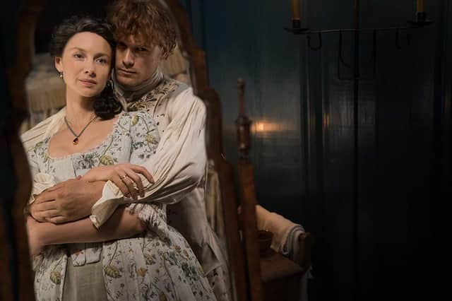 Outlander actor Sam Heughan has spoken about the show's raunchy scenes and how he prepares for them with his co-star Caitriona Balfe. PIC: Sony Pictures Television.