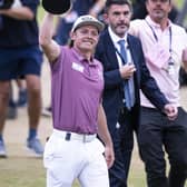 Cameron Smith shows off Claret Jug to the fans after winning the 150th Open. Picture: Tom Russo.