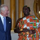 King Charles III receives His Majesty Otumfuo Osei Tutu II, Asantehene, King of the Ashanti Kingdom, during an audience at Buckingham Palace in May.